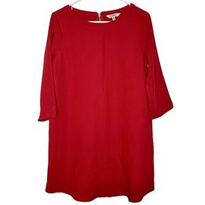 BB Dakota red shift dress 3/4 sleeves Medium